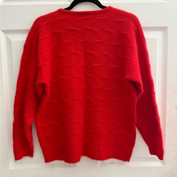 Vintage Rafaella Red scoop neck long sleeve Angora Sweater Size M - Picture 5 of 6